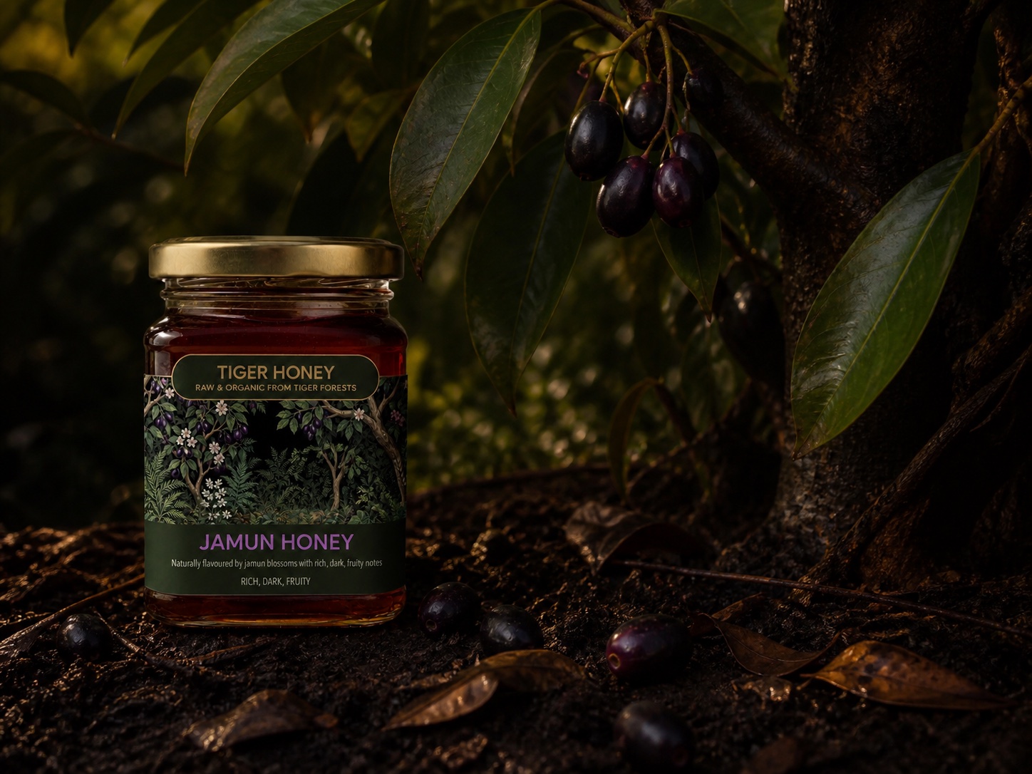 Jamun Honey jar in its forest-origin setting